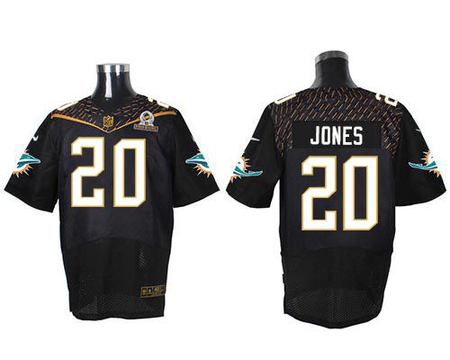 Nike Dolphins #20 Reshad Jones Black 2016 Pro Bowl Men's Stitched NFL Elite Jersey - Click Image to Close